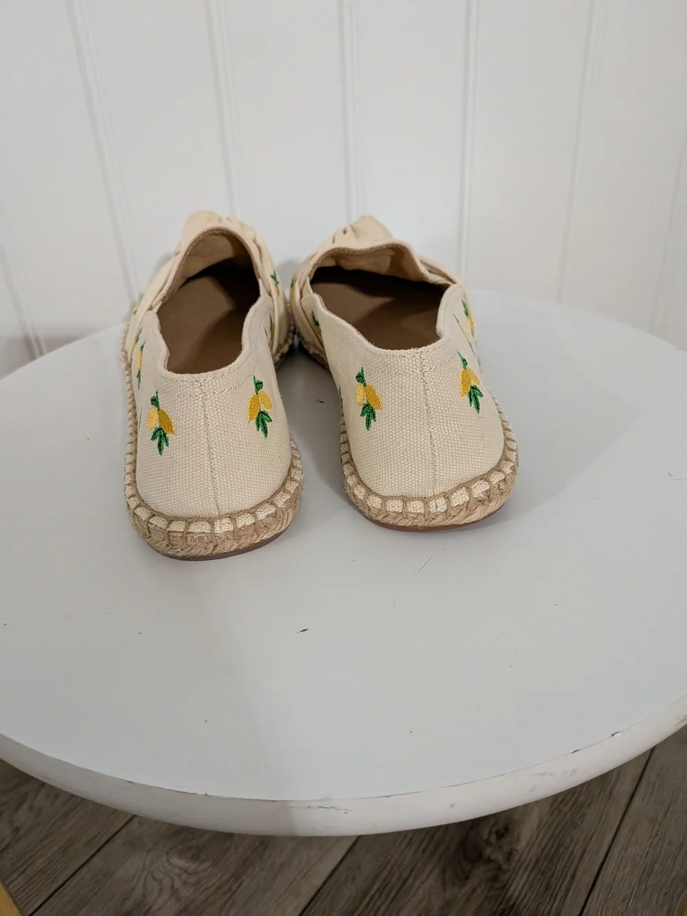 Talbots Izzy Lemon Knotted Canvas Espadrilles Flats